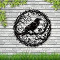 thumbnail image 3 of Raven Bird Metal Wall Art,Crow Wall Art Decor Black Bird Sculpture,Unique Design Home Decor for Garden Kitchen Balcony, 3 of 5