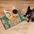 thumbnail image 3 of Dog Food Mat with Retro Paisley Floral Ethnic Paisley Ornament Abstract Paisley Art Design, Durable Waterproof Absorbent Non-Slip, 3 of 7