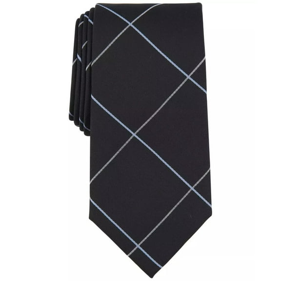 Michael Kors Men's York Classic Grid Tie Black Necktie