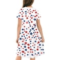 thumbnail image 4 of Amidoa Girl Dresses A-Line 4th of July Short Sleeve Swing Dress Summer Casual Sundress for Kids Multicolor Size 4T, 4 of 9