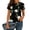 Black A, variant on Enjoytime Women's Blouses Floral Printed Round Neck Short Sleeve Shirts Spring Fashion Dressy Business Casual Tops