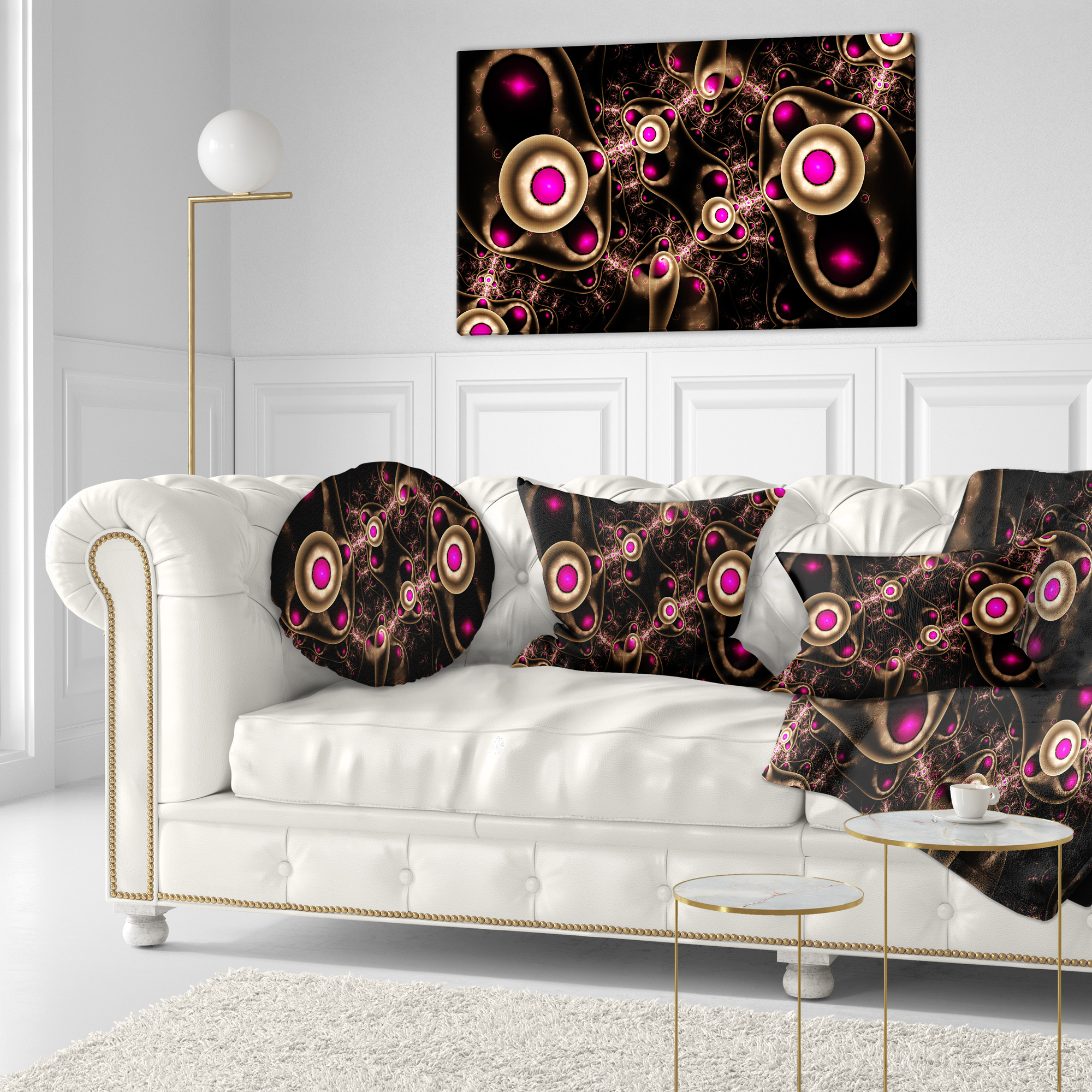 Designart Purple 3D Surreal Abstract Design - Abstract Throw Pillow - 12x20