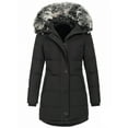 thumbnail image 1 of LUXUR Ladies With Pockets Hooded Coats Slim Fit Outdoor Thickened Jacket Black M, 1 of 4