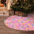 thumbnail image 4 of Salouo Pink Donut Christmas Tree Skirt 30" Farmhouse Christmas Decorations Snowman Xmas Tree Skirt Tree Mat for Holiday Party Decor, 4 of 8