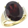 thumbnail image 1 of 14K Yellow Gold Diamond Natural Garnet Ring Oval 16x12mm, size 6.5, 1 of 4