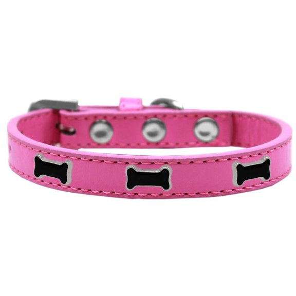 Dog, Puppy Pet Widget Fashion Collar, "Black Bone"
