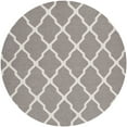 thumbnail image 4 of SAFAVIEH Dhurrie Tabitha Geometric Moroccan Wool Area Rug, Dark Grey/Ivory, 6' x 6' Square, 4 of 9