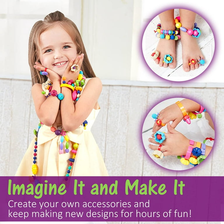 Pop Beads, Kids Jewelry Making Kit for Girls 3 4 5 6 Year Old, 700pcs Snap  Beads Toddler Bracelet Making Kit Toy Gift for Little Girls Birthday
