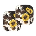 thumbnail image 2 of FKELYI Car Sun Shade Windshield Car Accessories 2 Pieces Washable Front Windshield Sunshade Cow Print Sunflower Auto Sunshade for Car Windshield, 2 of 5