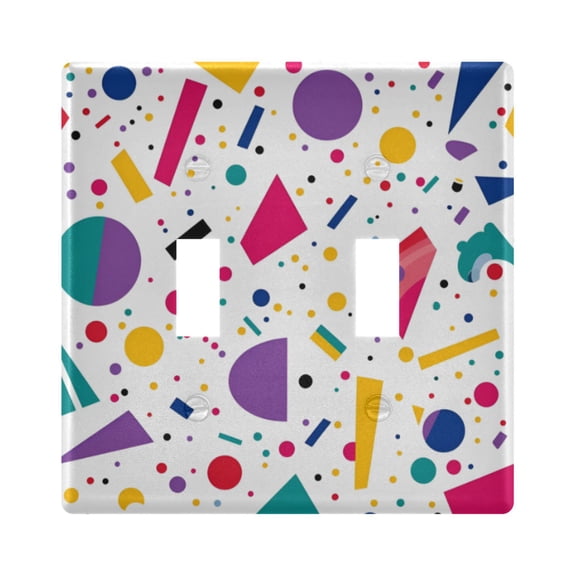 Yayeee Toggle Light Switch Wall Plate 2-Gang 4.56"x4.48" Decorative Outlet Cover, Retro Round