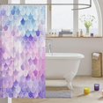 thumbnail image 3 of Mermaid Scales Fabric Shower Curtain for Kids Boys Girls Purple Blue Ombre Bathroom Waterproof Accessories with 12 Hooks Fish Scales Print Shower Curtain Marine Themed Curtains,72x72 Inches, 3 of 6