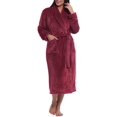 thumbnail image 2 of Women Plush Fleece Robe Long Warm Bathrobe Shawl Collar/Hood, 2 of 6