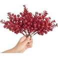 thumbnail image 5 of ZOELNIC 12 Pack Christmas Glitter Berries Stems, 8 Inch Artificial Christmas Picks for Christmas Tree Ornaments, DIY Xmas Wreath, Crafts, Holiday and Home Decor, Red, 5 of 7
