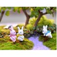thumbnail image 4 of 8 Pcs Mini Rabbits Miniature Ornament Kits for Moss Outdoor Micro Landscape DIY Fairy Garden House Terrarium Kit Plant Decoration(4 Pcs Pink Rabbits + 4 Pcs White Rabbits), 4 of 9