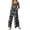 Black-B, variant on 2025 Womens Linen Bib Overalls Summer Floral Printed Patchwork Jumpsuits Casual Boho Romper Wide Harems Pant