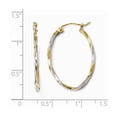 thumbnail image 3 of 10K Two-Tone Gold Earring Hoop Women'S 30 mm 22.6 Rhodium Oval Hinged Earrings, 3 of 3