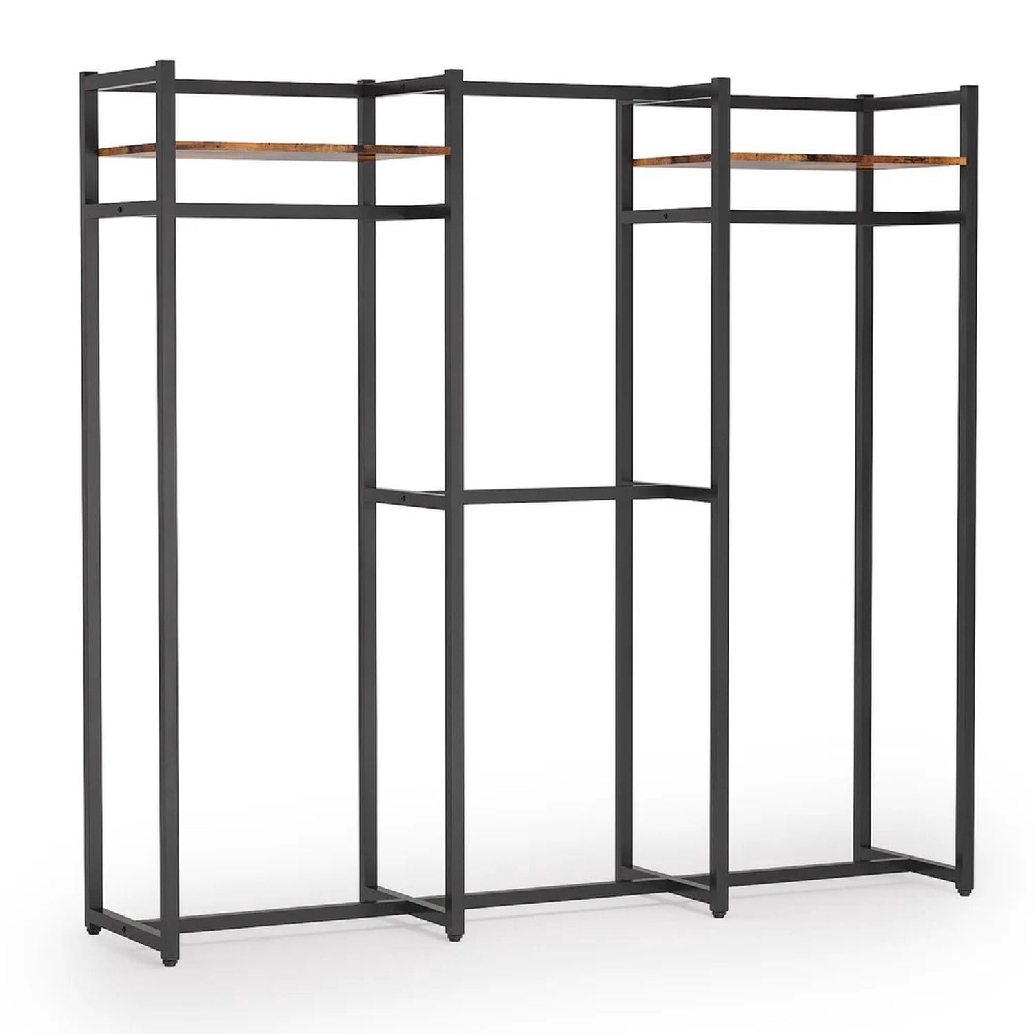 Portable Wardrobe Rack with Shelves, 74.8 in