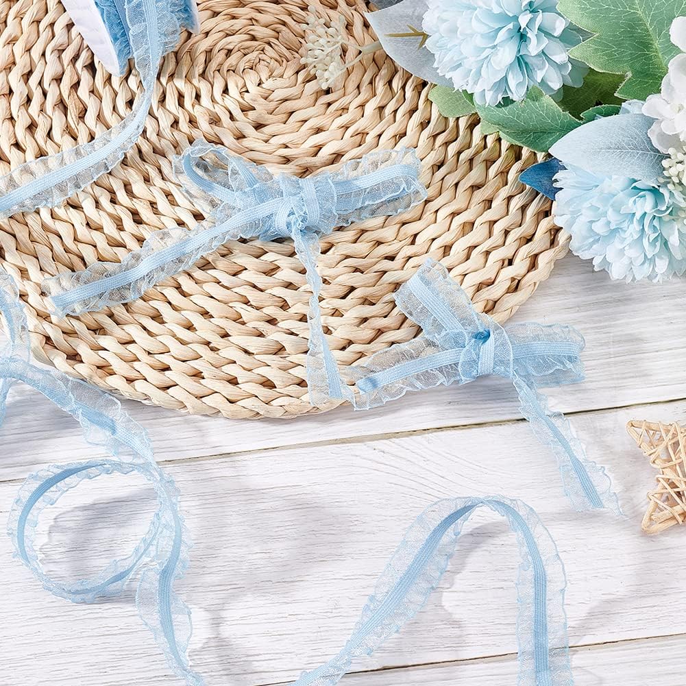 4Yards Ruffle Trim Ribbon White Pearl Lace Trim with Gold Edge 4Yards Ruffle Trim Ribbon White Pearl Lace Trim with Gold Edge
