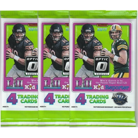 - (3) 2017 Panini Donruss Optic Football Unopened Blaster Packs (4 Cards/Pack)