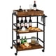 thumbnail image 5 of Costway Carrito de Bar de 3 Niveles, Carro de Servicio de Cocina con Ruedas Bloqueables y Asa, Carrito Industrial con Bandeja de Madera Extraíble, Carro de Almacenamiento de Vino para el Hogar/Pub, 5 of 7
