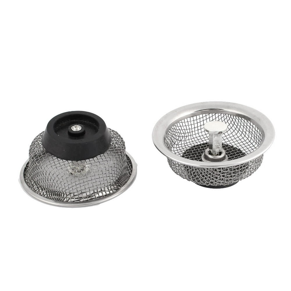 Kitchen Bathroom Stainless Steel Round Mesh Sink Strainer 8.5cm Dia 2