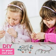 Jewellery Charm Bracelet Set for Kids Girls, Toys for 6-10 Year Old Girls Jewellery Boxes Birthday Gift for Kid Girl Age 7 8 9 10 Kids Arts and Crafts Present for 6-12 Year Old Girl Child