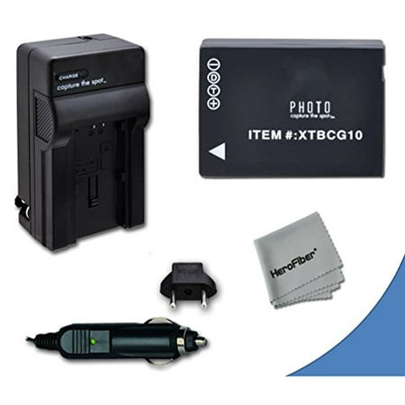 High Capacity Replacement Panasonic DMW-BGC10 / DMW-BGC10PP Battery with AC/DC Quick Charger Kit for Panasonic Lumix DMC-3D1, DMC-TZ6, DMC-TZ10, DMC-TZ18, DMC-TZ19, DMC-TZ20, DMC-TZ25, DMC-TZ30,