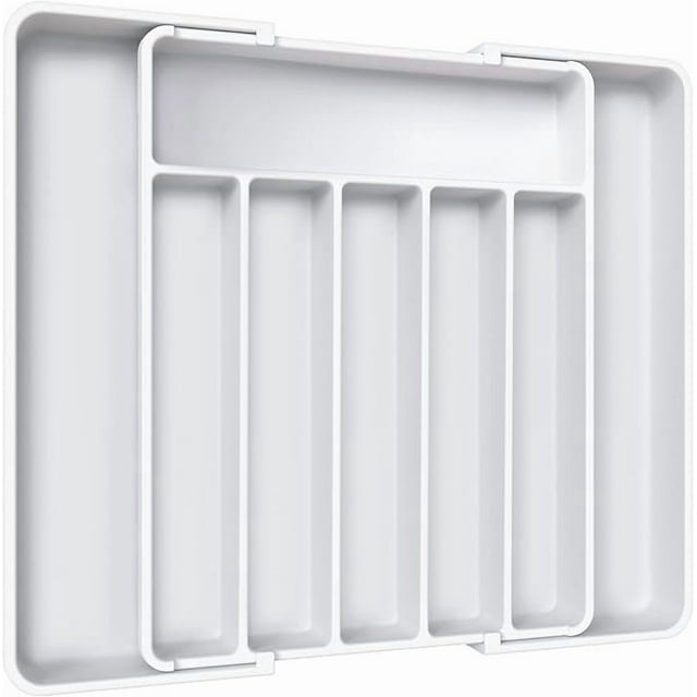 YSTIANN Organiseur de Tiroir à Couverts - Organiseur de Rangement de Tiroir de Cuisine Extensible, Plateau à Couverts Ajustable, Organisation Polyvalente des Ustensiles pour Fourchettes, Couteaux WJ94-4132