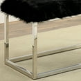 thumbnail image 5 of Furniture of America Ember Faux Fur Padded Long Bench, Black, 5 of 5