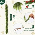 thumbnail image 2 of Guvpev 2Pcs Artificial Christmas Cedar Garland, 6FT Realistic Green Faux Greenery Garland for Indoor Outdoor Xmas Decorations, Winter Cedar Pine Needles Garland for Home, Mantel, Fireplace, Holiday, 2 of 7