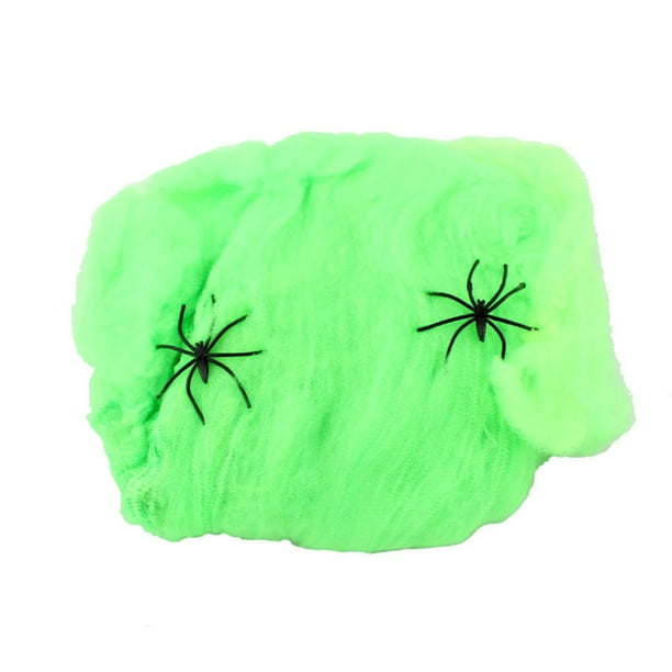 Xihbxyly Telaraña de Halloween, Cinta Fantasma Elástica, Decoración para Interiores y Exteriores, Accesorios Aterradores de Araña, Perfecta para Fiestas, Bares y Hogares, 1,8 M de Largo, 2 Arañas Inc