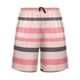 thumbnail image 2 of Men's Pajama Shorts Bottoms with Pockets Soft Lightweight Lounge Sleep Wear Pink Black Striped, 2 of 6