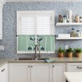 thumbnail image 3 of Kitchen Curtain 36 Inch Length, Green Lake Oar, Small Short Cafe Tiers Curtains Drape, Plant Tree and Mountain, 2 Panel Window Treatment Rod Pocket Drapery Panels Curtains 27.5x36, 3 of 5