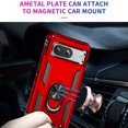 thumbnail image 4 of Allytech Rugged Case for Google Pixel 7A, Military Grade Protection Shockproof Non-Slip Cover with Metal Rotatable Ring Stand, Magnetic Car Mount Holder Fashion Case for Google Pixel 7A - Red, 4 of 6