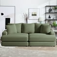 thumbnail image 2 of BUIORD 87" Oversized 3-Seater Sofa with Ottoman, Corduroy Sectional Couch with Pillows, Upholstered Sofa Couch, Deep Seat Chaise Lounge Sofa for Living Room Bedroom, Army Green, 2 of 9