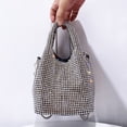 thumbnail image 2 of Mini bolsos de noche tipo cubo para mujer, bolso de mano y monedero de diseñador de lujo, novedad de 2024, con correa de cadena de diamantes de imitación brillantes para PC, 2 of 5