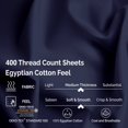 thumbnail image 5 of 400 Thread Count Egyptian Cotton California King Sheet Set Solid  Navy Blue, 5 of 5