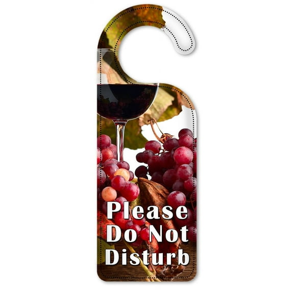 Do Not Disturb Door Knob Hanger Sign - Red Wine & Grapes