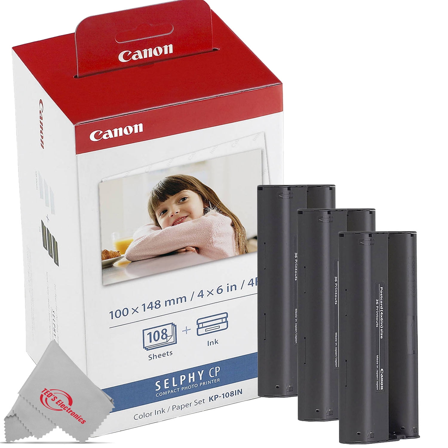 Fits Canon Selphy CP-1300 900 KP-108IN 3115B001 Color Ink Toner 4x6 Photo  Paper 738635372703