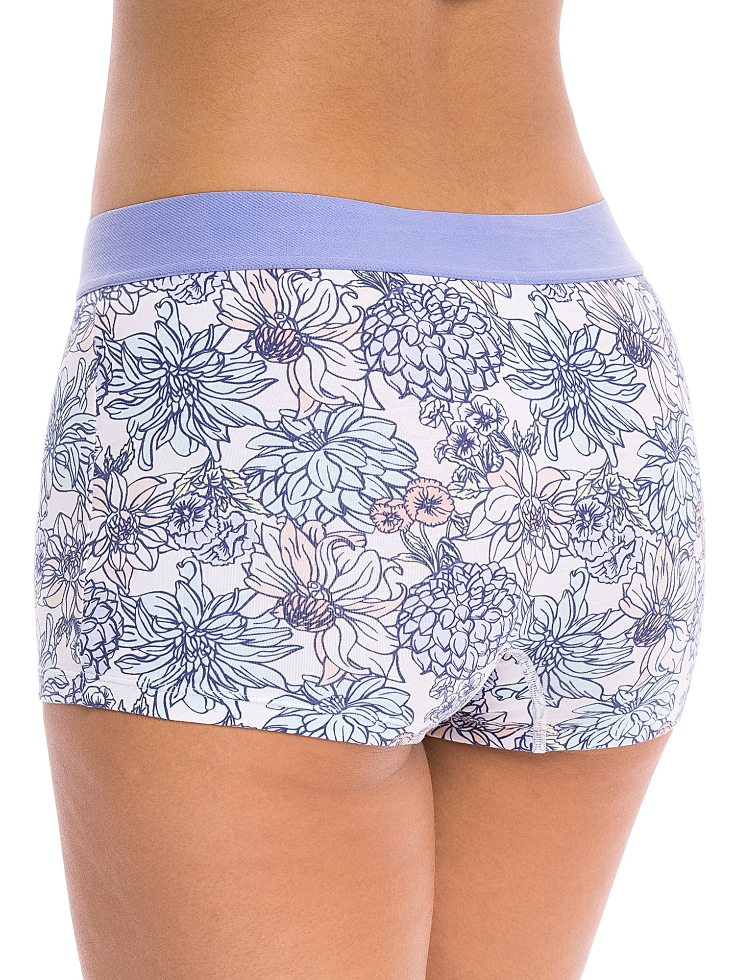Kindly Yours Women’s Sustainable Cotton Boyshort Underwear, 3-Pack
