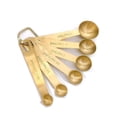 thumbnail image 1 of Cucharas medidoras de acero inoxidable 18/8, juego de 6 piezas, cucharas medidoras de metal, cucharada y cucharadita para medir ingredientes líquidos y secos, dorado, 1 of 4
