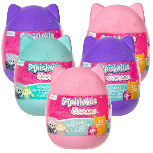 Peluche Squishmallows Squishville Series 10 Mini Mystery, paquete de 5