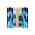 thumbnail image 2 of MKHERT Blue Fiery Dragon Window Curtain Kitchen Curtains Window Treatments 26x39 inch,Set of 2, 2 of 3