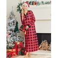 thumbnail image 2 of Oudiya Womens Long Nightgown Striped Nightshirt V-Neck Botton Down Loungewear Casual Sleepwear with Pockets, S-4XL, 2 of 6