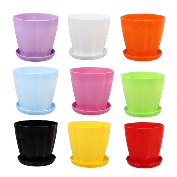 TABLZONE 10-Pack Plastic Flower Pots for Home Gardening, 4.5 x 4.1 Inches, for Indoor and Outdoor Use