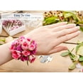 thumbnail image 7 of 12 Piece Silver White Corsage Wrist Bands Elastic Wristlets Wedding Prom Flowers Floral, 7 of 7