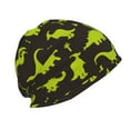 thumbnail image 4 of Kll Cute Cartoon Dinosaurs Green Silhouette Pattern Winter Fall Beanie Knit Hats For Men & Women - Warm & Soft Stylish Toboggan Caps For Cold Weather, 4 of 9