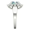 thumbnail image 3 of 2.72 ct Oval Cut Blue Moissanite Halo Engagement Ring for Women in 18K White Gold, 3 of 5