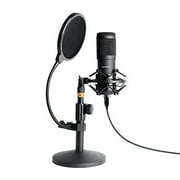 USB Streaming Podcast PC Microphone, SUDOTACK Professional 192kHz/24bit Studio Cardioid Condenser Mic Kit with Sound Card Boom Arm Shock Mount Pop Filter, for Skype Youtuber Karaoke Gaming Recording