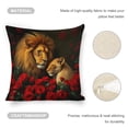 thumbnail image 4 of Lions, roses Linen toss pillowcase Decoration pillowcase Gift preferred 20x20" Cushion cover 4 set Sofa pillowcase Sofa bedroom living room car, 4 of 8
